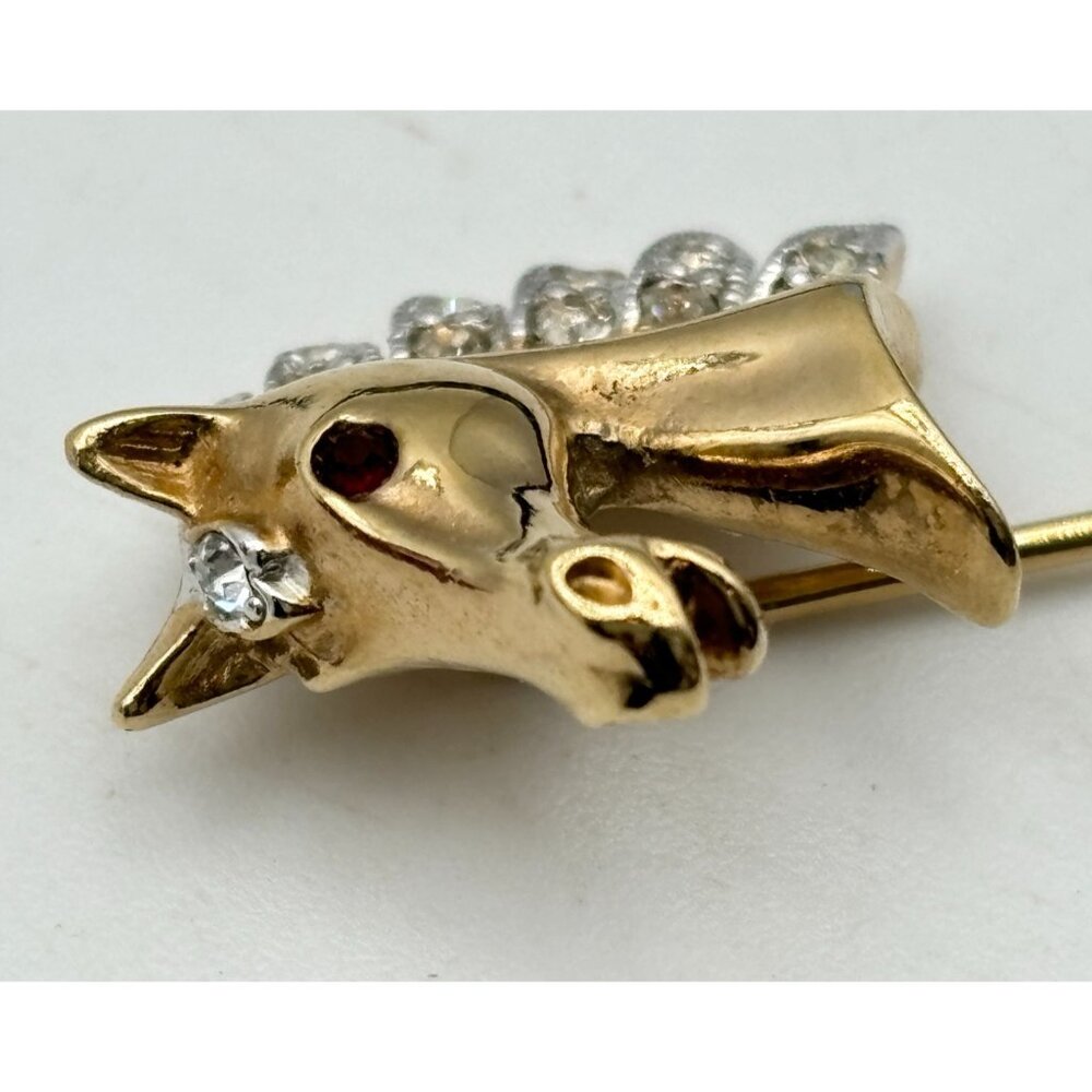 1960s Panetta Pave Rhinestone Crystal Horse Head Stick Pin-Signed-RARE-NOS - Picture 8 of 10